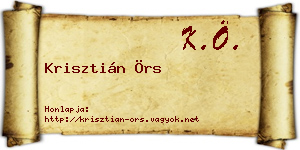 Krisztián Örs névjegykártya